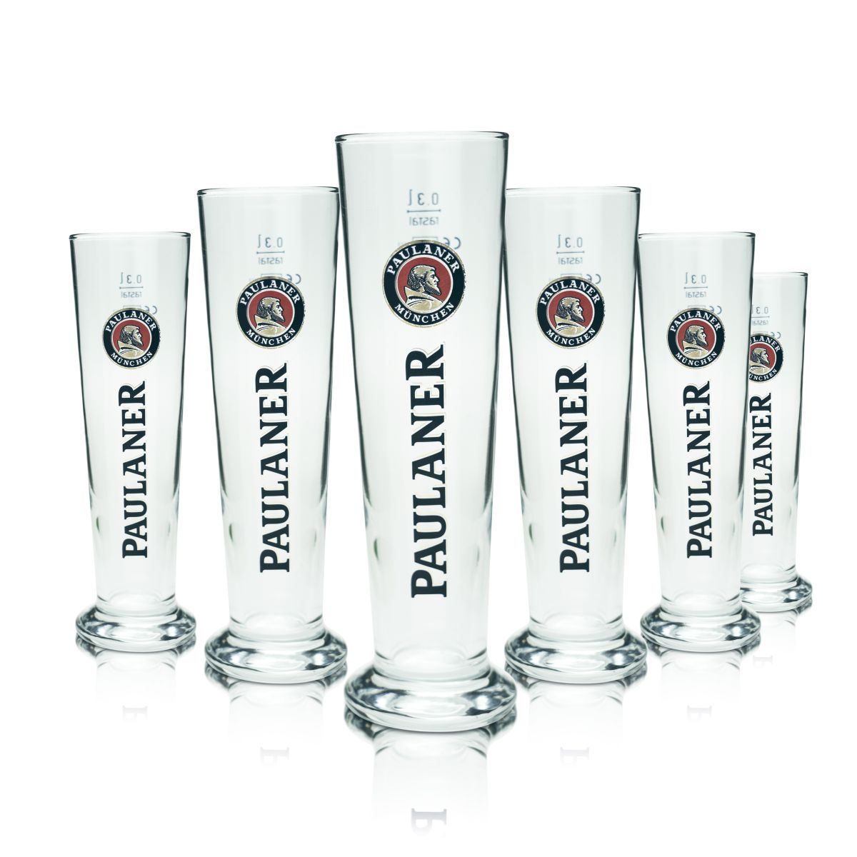 6x Paulaner Bierglas 0,3l Bierpokal Bierstange Weißbierglas Gläser Set Brauerei