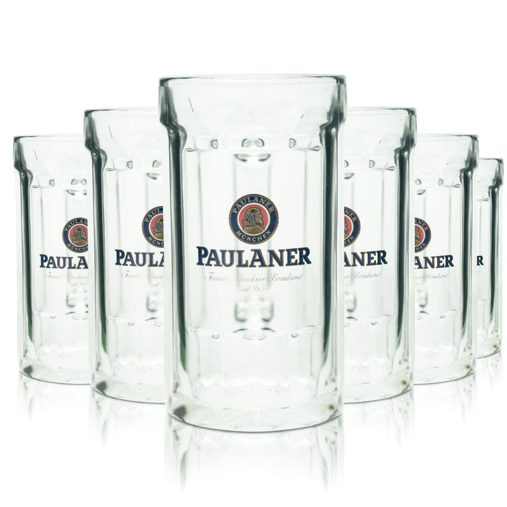 6x Paulaner Bierglas 0,4l Bierkrug Seidel Humpen Gläser Set Brauerei Bayern