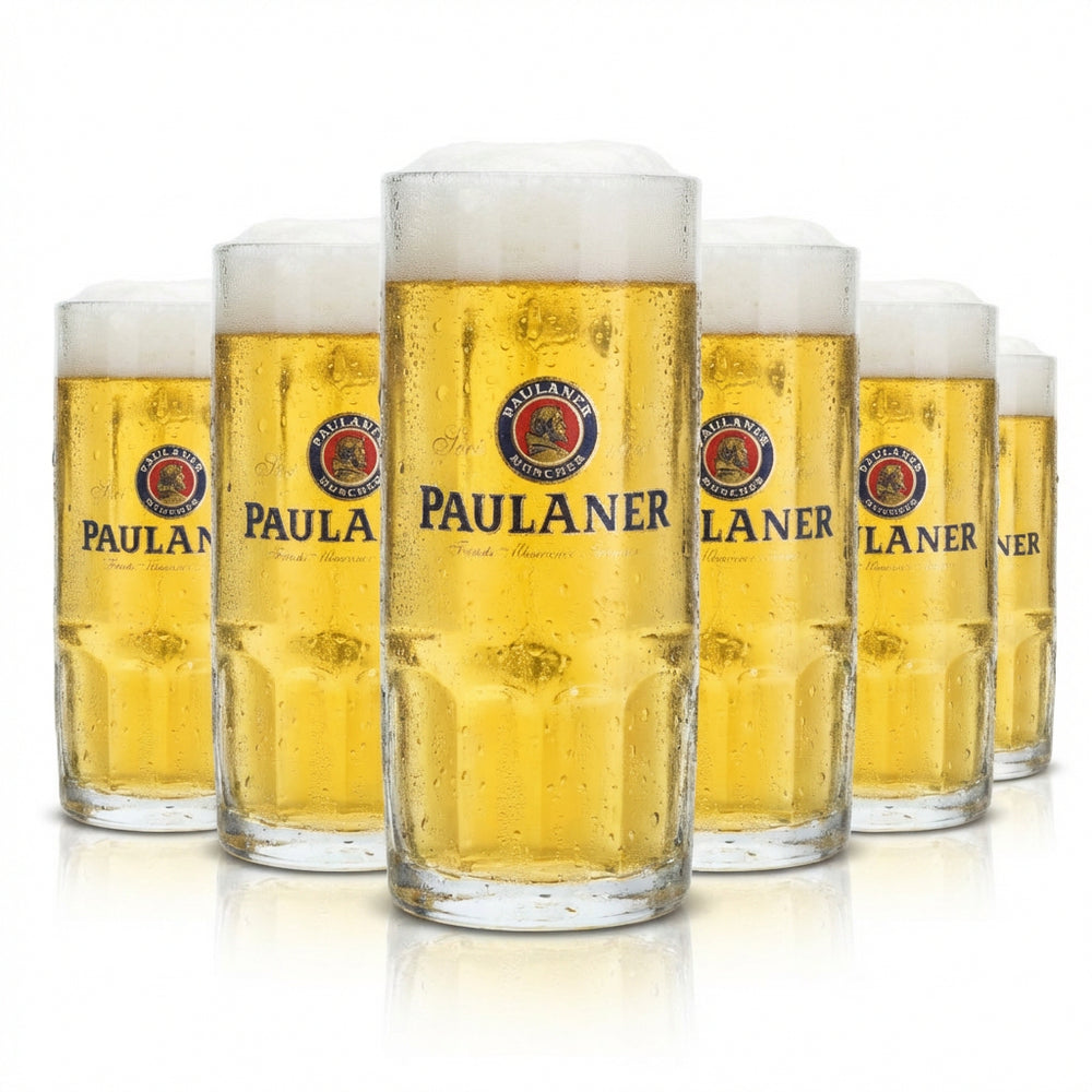 6x Paulaner Bierglas 0,5l Bierkrug Henkelgläser Humpen Seidel Brauerei München