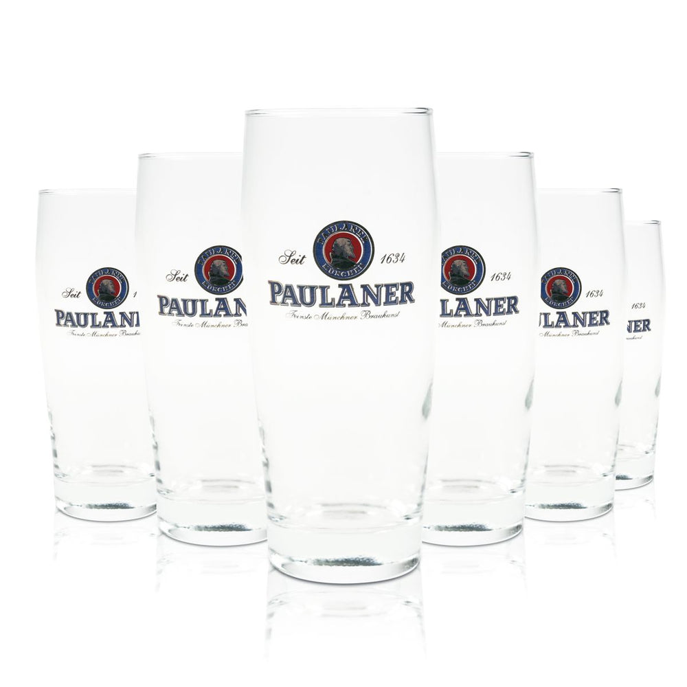 6x Paulaner Bierglas 0,5l Geeichte Willibecher Gläser Münchner Brauerei Bayern