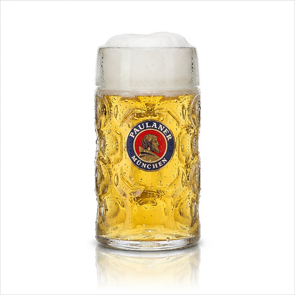 6x Paulaner Maßkrug Bierglas B-WARE - 1l Humpen Seidel Gläser Geeicht Gastro