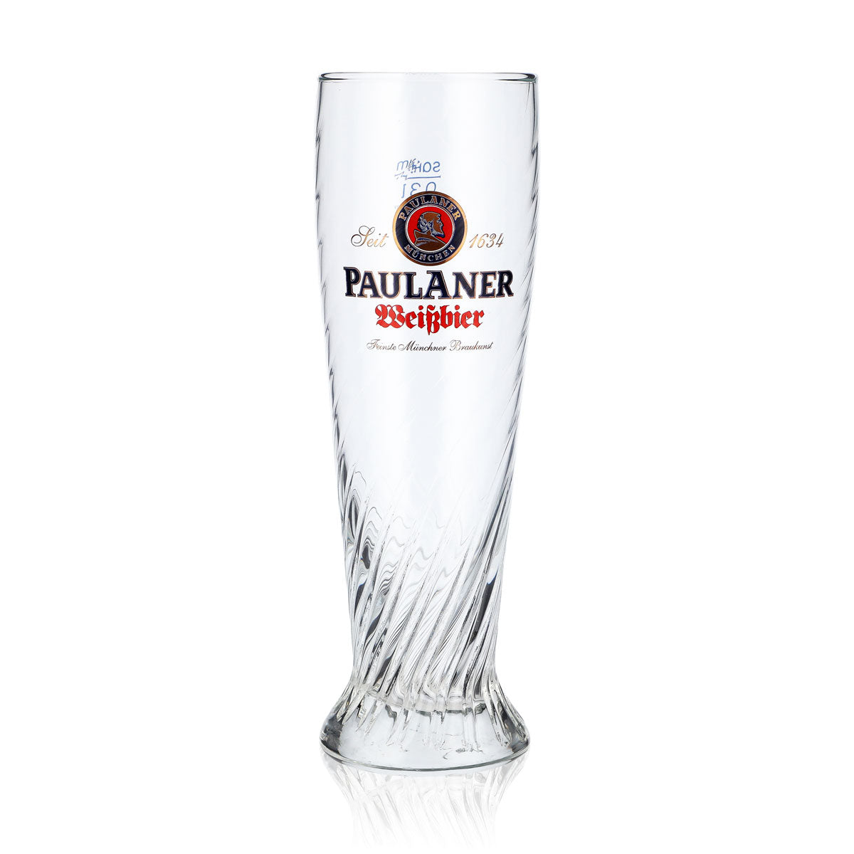 6x Paulaner Weissbier Biergläser Weissbierglas Relief Bierglas 0,3l gold – Ansicht 2