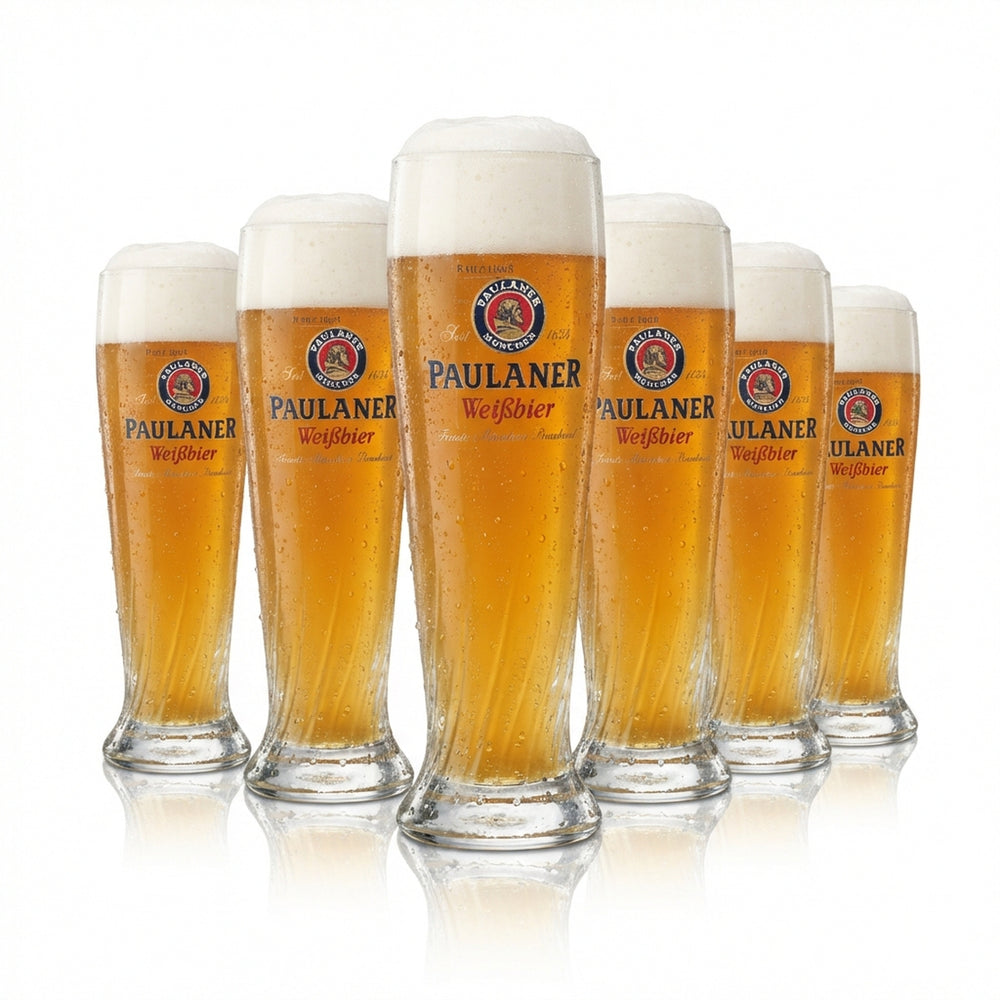 6x Paulaner Weißbier Glas 0,3l Hefe Kristall Weizen Gläser München Bayern Gastro