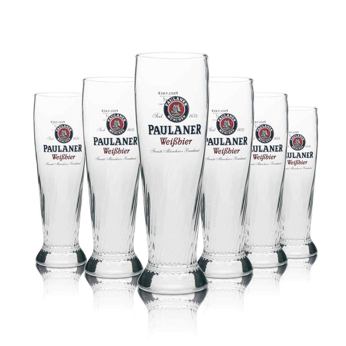6x Paulaner Weißbier Glas 0,3l Hefe Kristall Weizen Gläser München Bayern Gastro – Ansicht 4