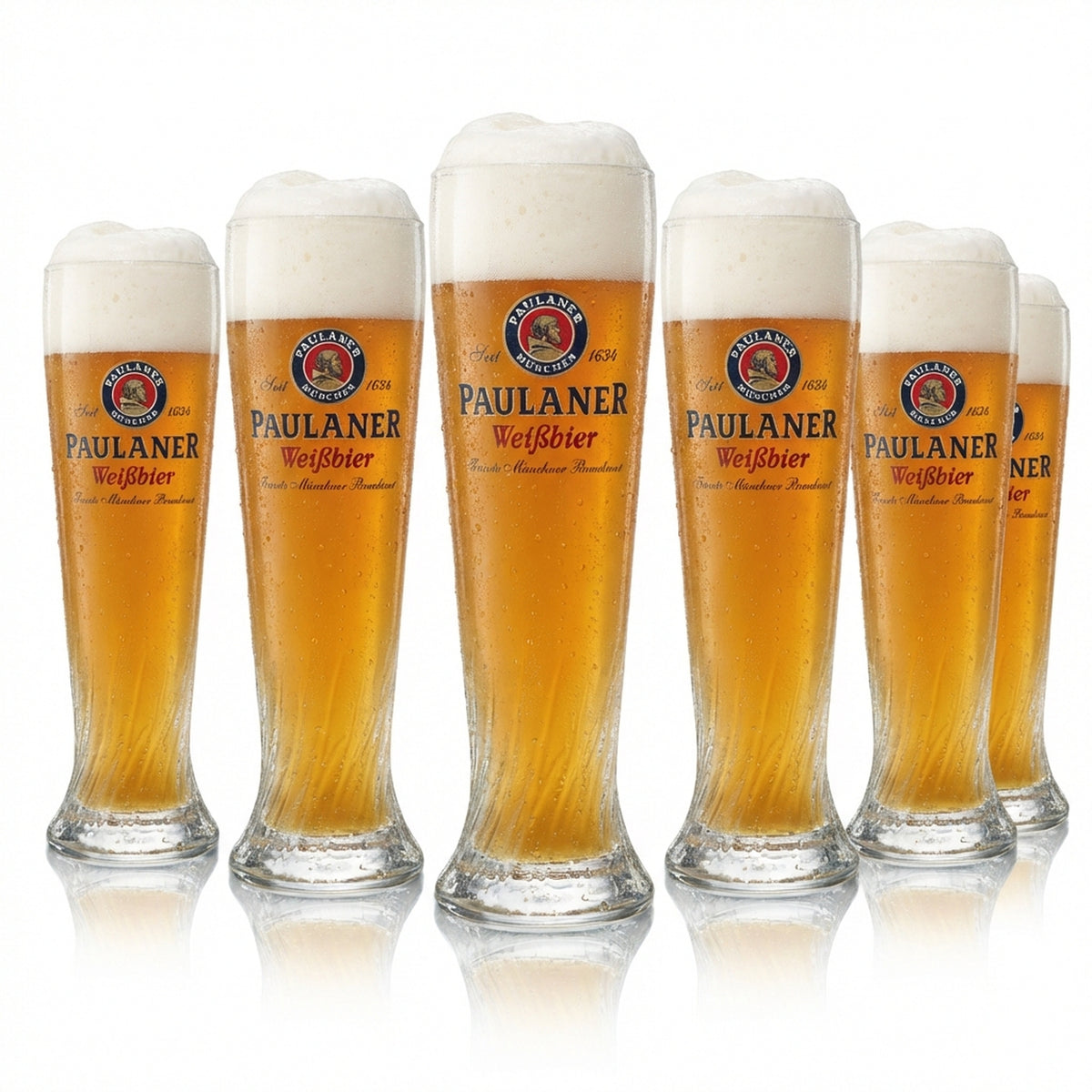 6x Paulaner Weißbierglas 0,5l Hefeweizen Gläser Geeicht Gastro Brauerei Bayern