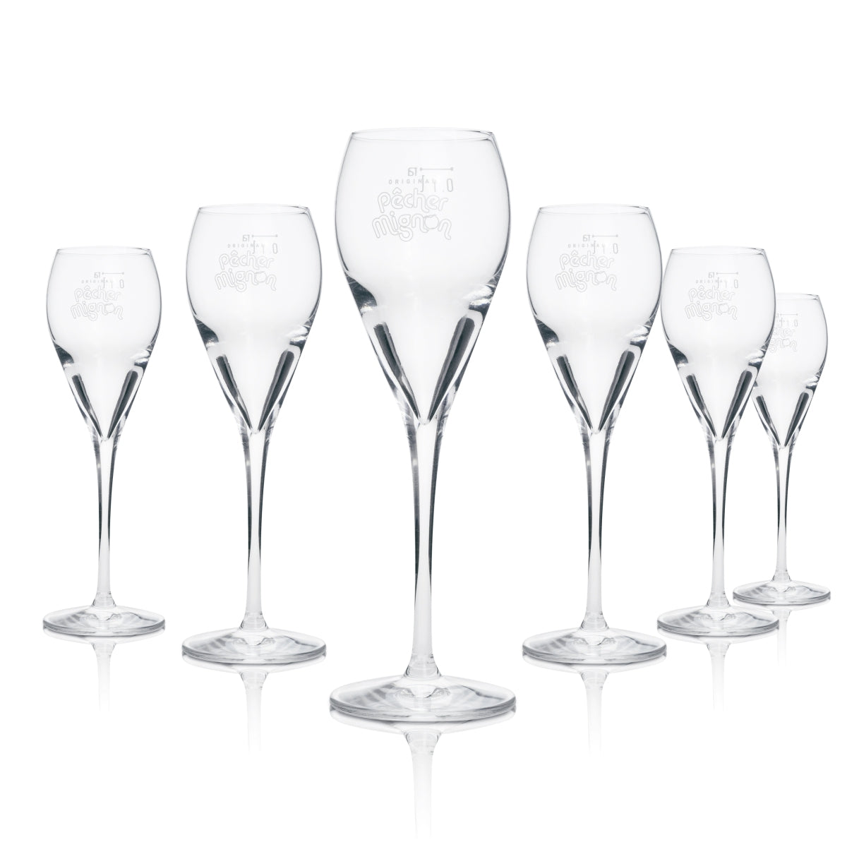 6x Pecher Mignon Likör Glas Flöte 0,1l Rastal