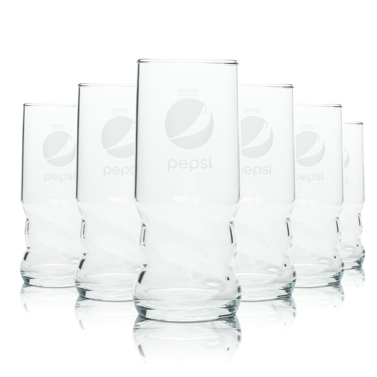 6x Pepsi Cola Glas 0,3l Becher AXL Sahm Schwingform Gläser Coke Kola geeicht