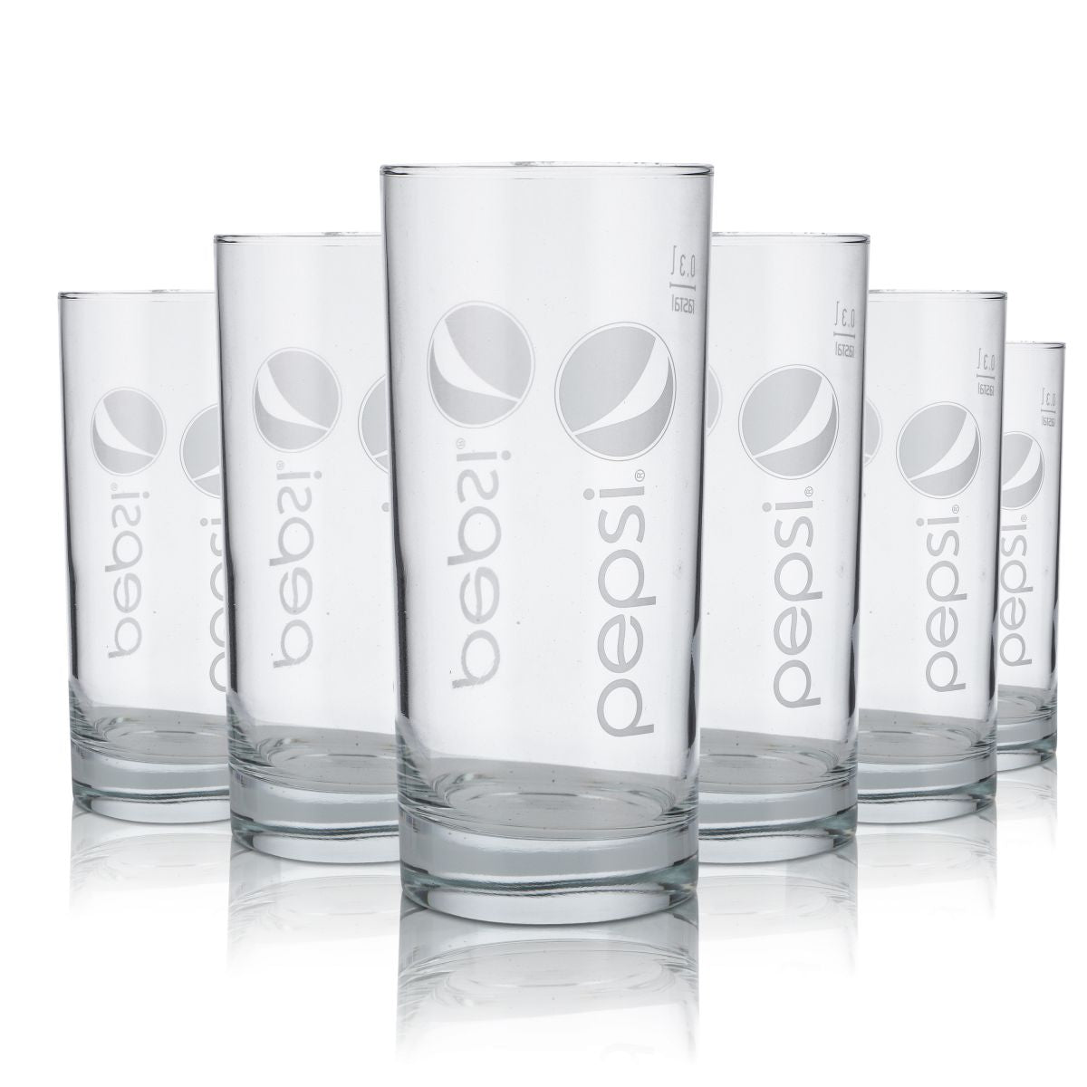 6x Pepsi Glas 0,3l Limonadenglas Willi Becher Softdrink Gläser Set Gastro Cola