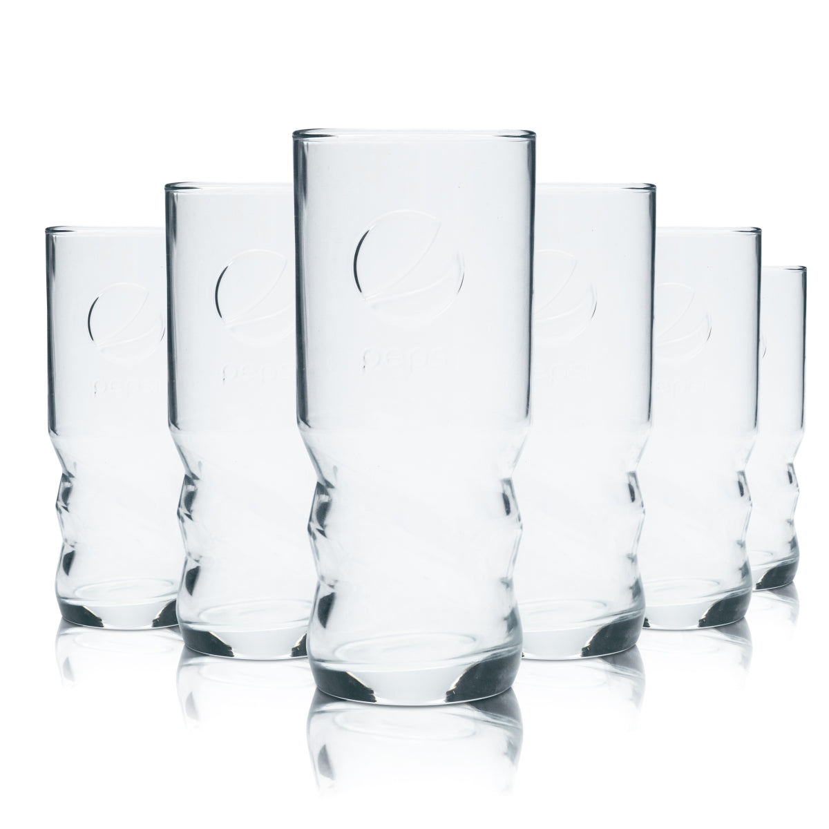 6x Pepsi Glas 0,4l Becher AXL Kontur Gläser Softdrink Cola Mix Limonade Maxx Bar