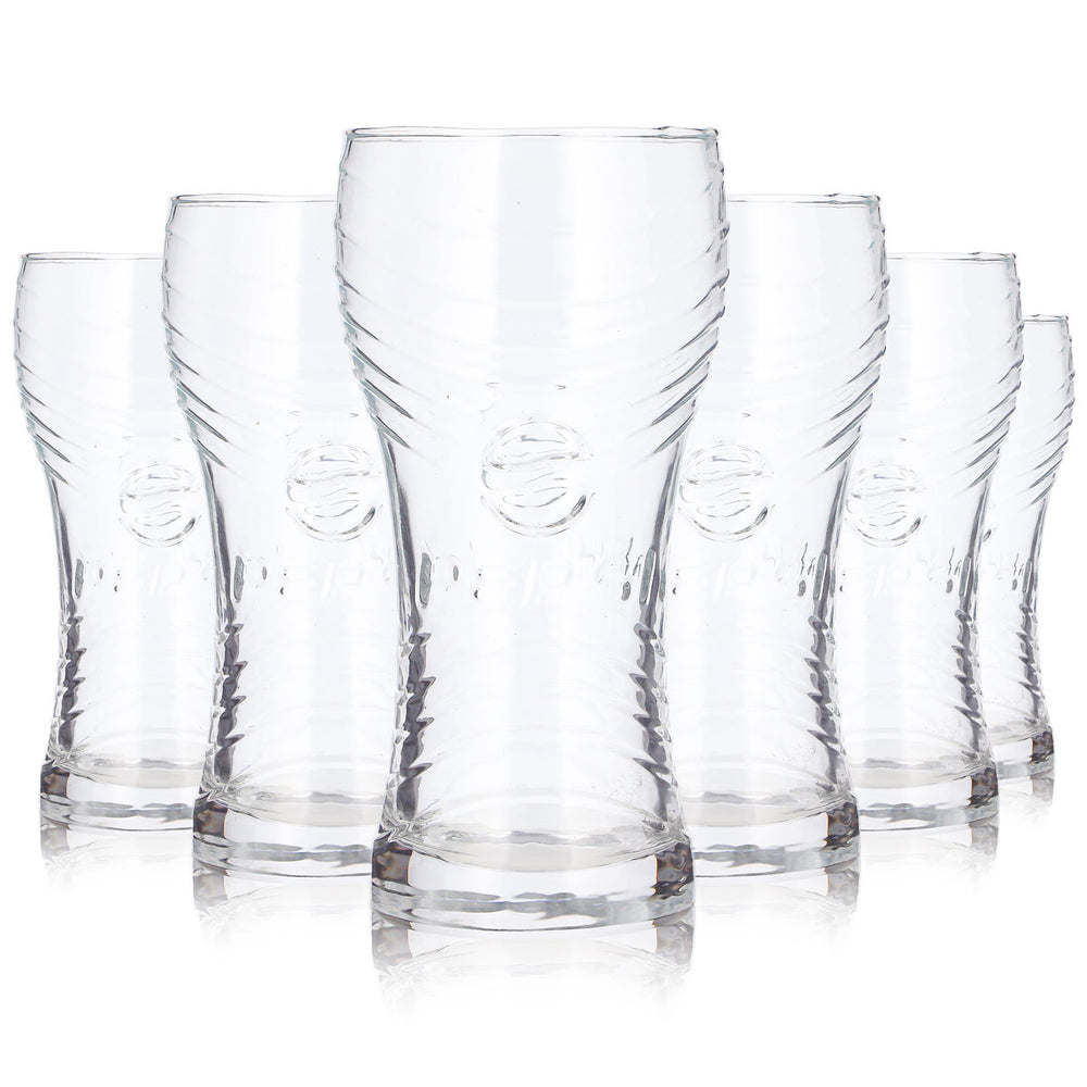 6x Pepsi Softdrink Glas 0,33l Becher Glas Rillen Schwingform (6er Set)