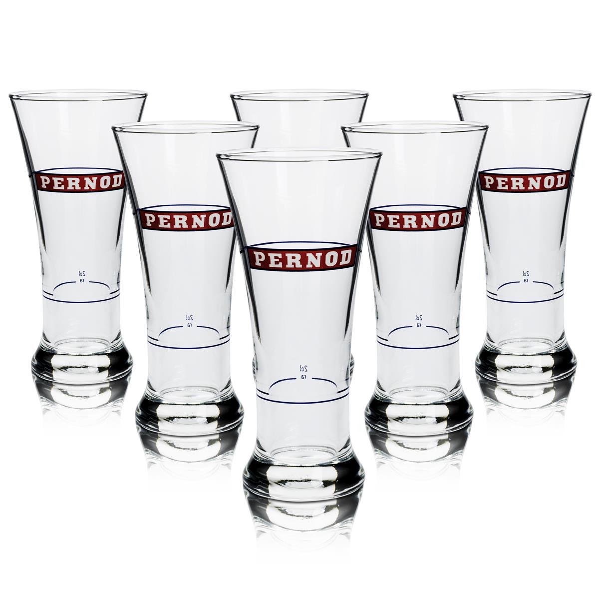 6x Pernod Glas 22cl Exklusiv Becher V-Form
