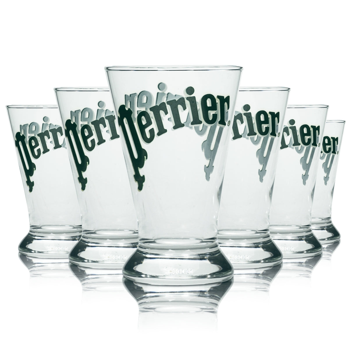 6x Perrier Mineralwasser Glas 0,18l Tumbler Becher Gläser Frankreich Bar Bistro