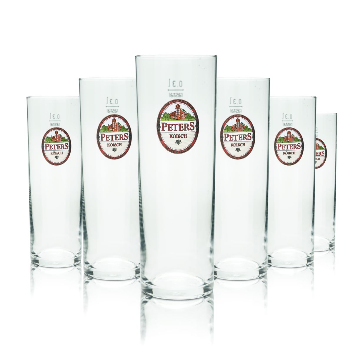 6x Peters Kölsch Bierglas 0,3l Kölschstange Altbier Gläser Set Brauerei Köln