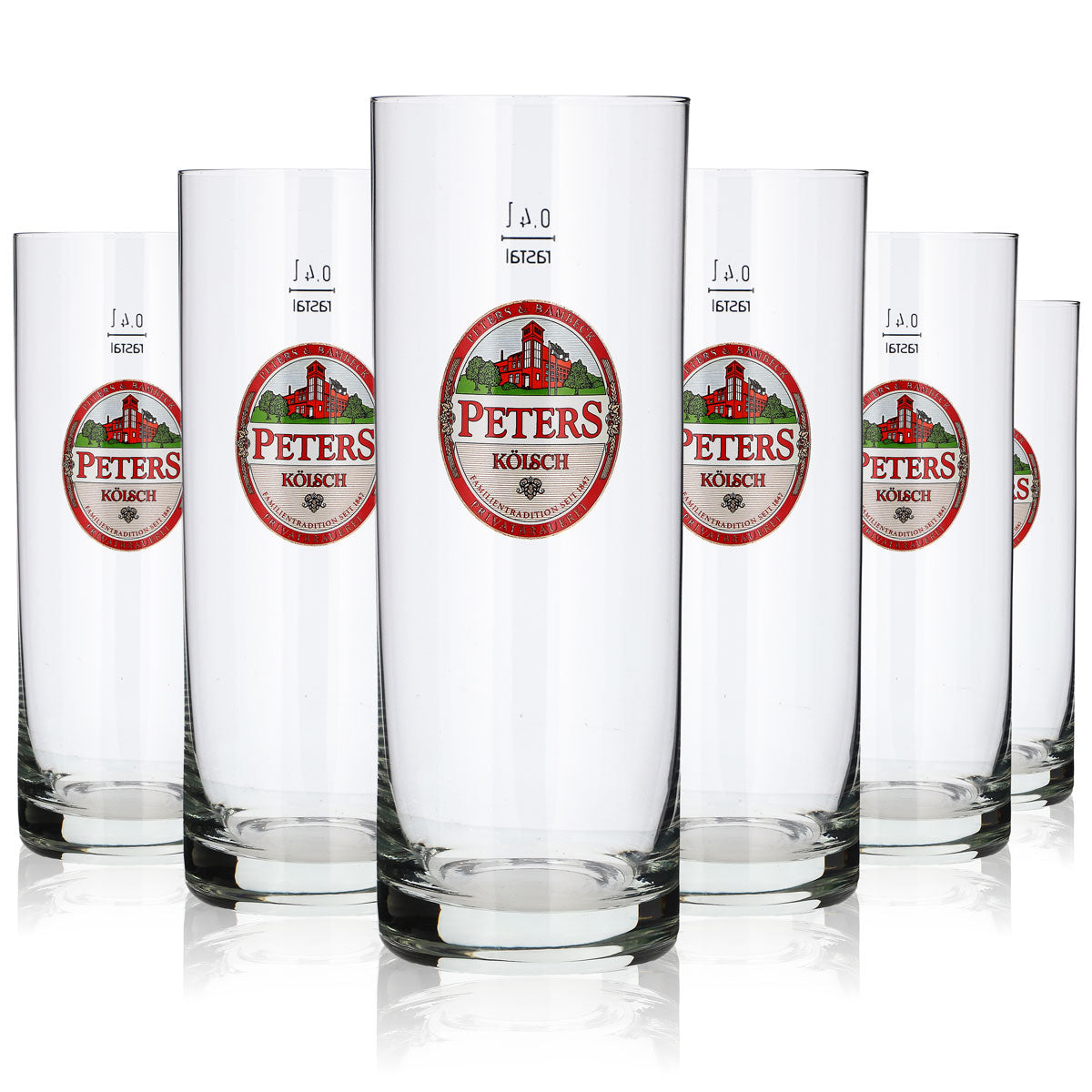6x Peters Kölsch Glas 0,4l Stange Becher Kölsch Bier Gläser Set Brauerei Kneipe – Ansicht 5