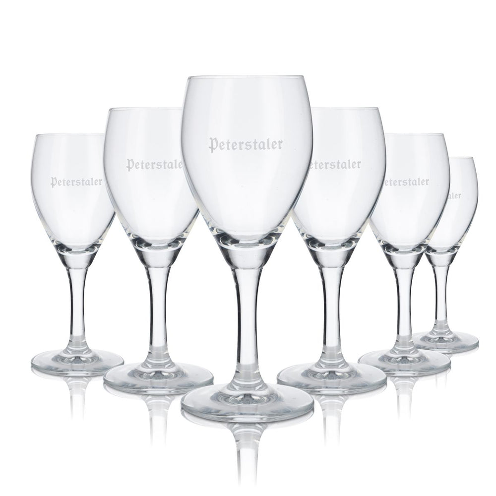 6x Peterstaler Glas 0,18l Mineralwasser Sprudel Soda Kelch Gläser Set Gastro