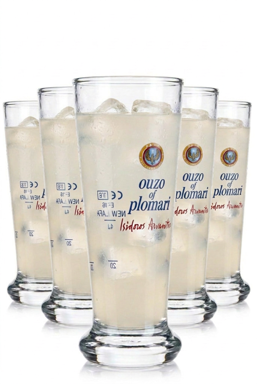 6x Plomari Ouzo Shotglas Gläser Set mit 2+4 cl Eichstrich für Gastro und pofessionellen Ausschank