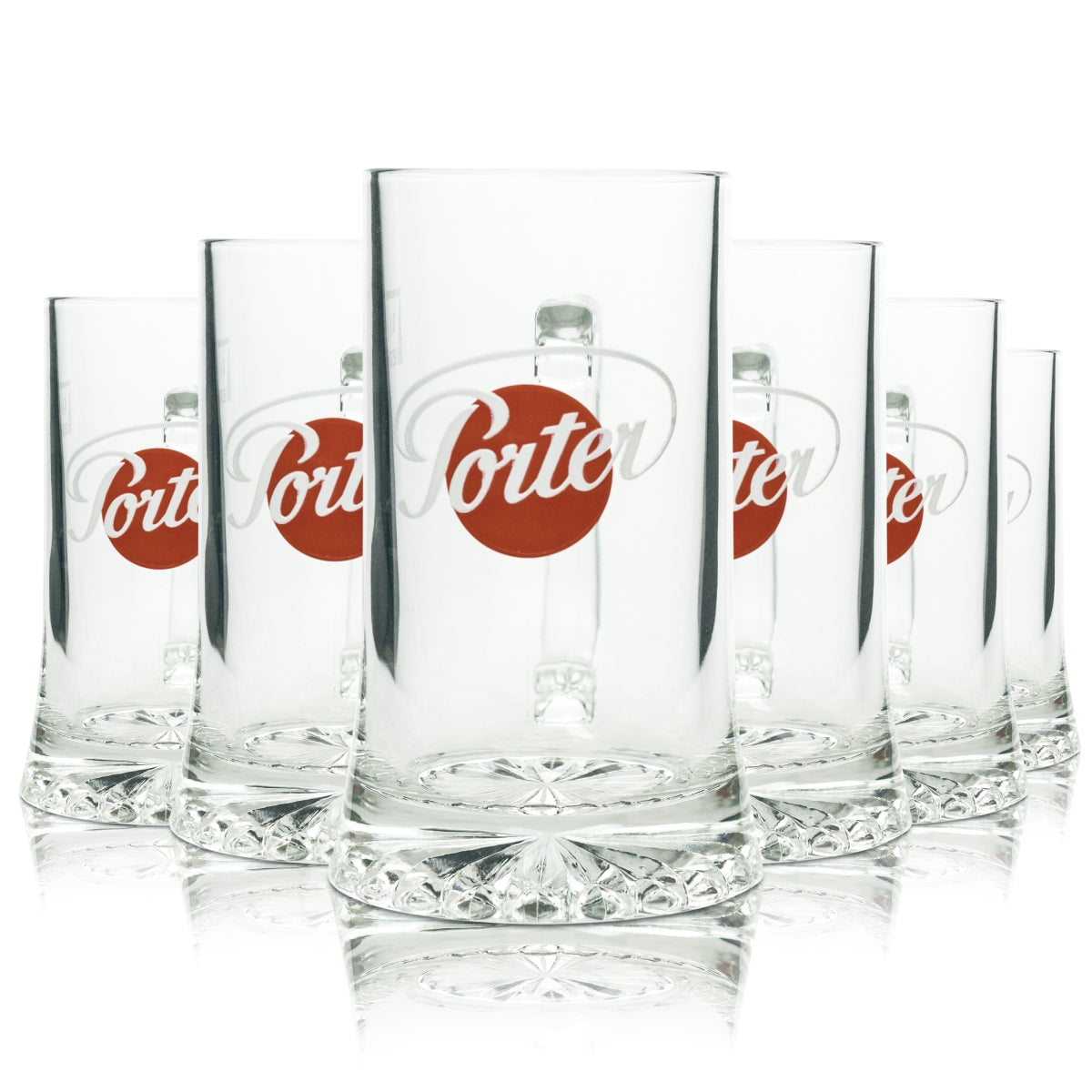 6x Porter Bier Glas 0,4l Krug Relief Rastal Seidel Henkel Gläser Pils Export Bar
