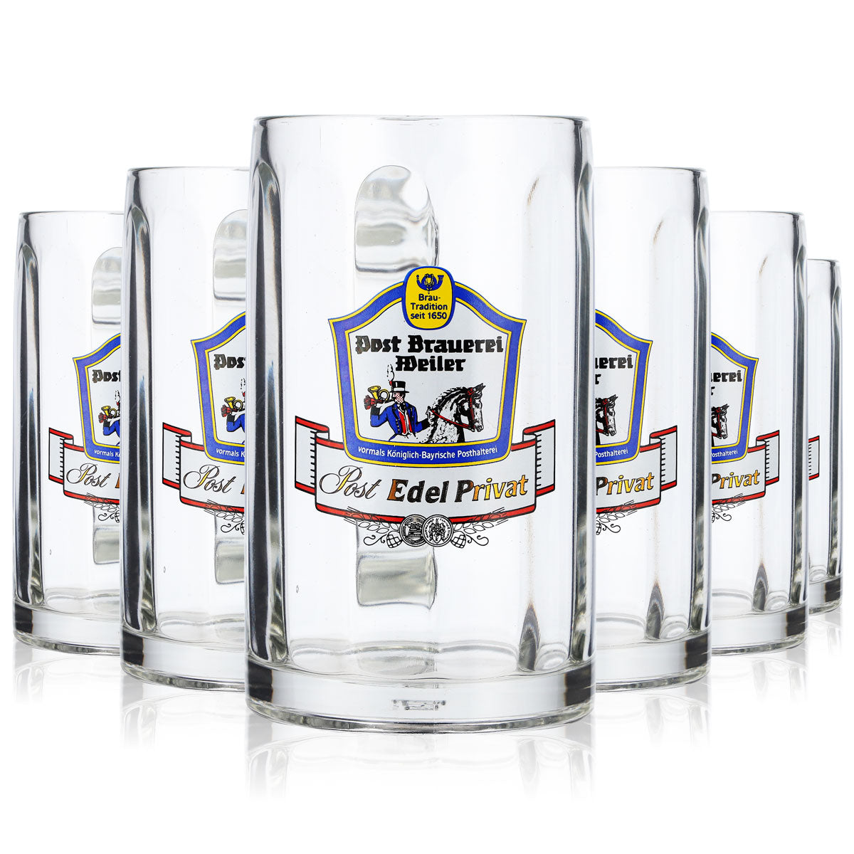 6x Post Brauerei Weiler Bierglas Bierseidel Gläser 0,3l Bierkrug – Ansicht 7