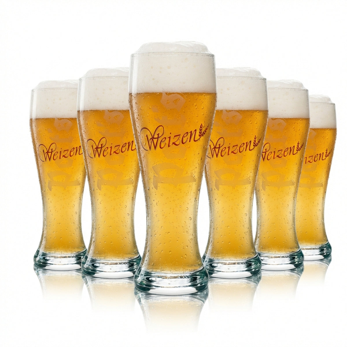 6x Potts Bier Glas 0,3l Weizen