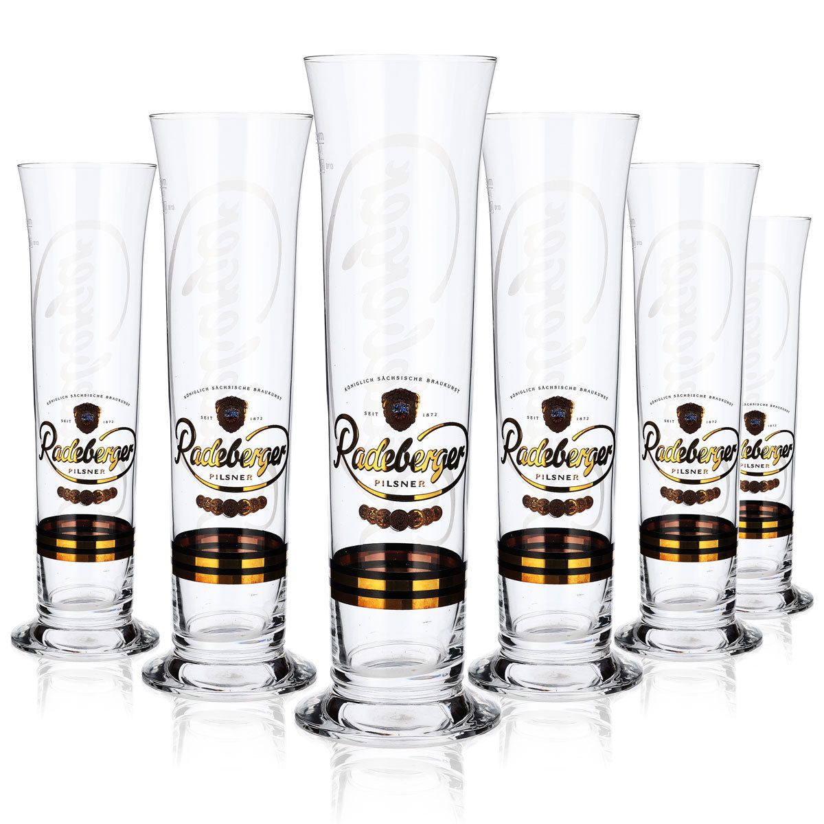 6x Radeberger Bier Glas Biergläser Stange 0,4l Pokal Szeneglas Sahm – Ansicht 8