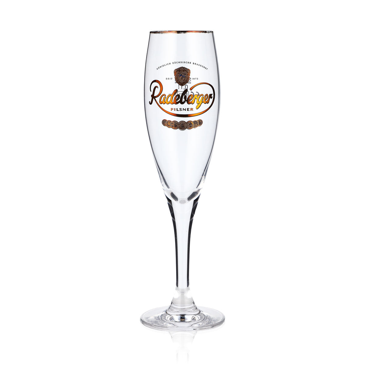 6x Radeberger Bier Glas Empfangsglas Probierglas 0,1l Pokal Goldrand Sahm – Ansicht 2