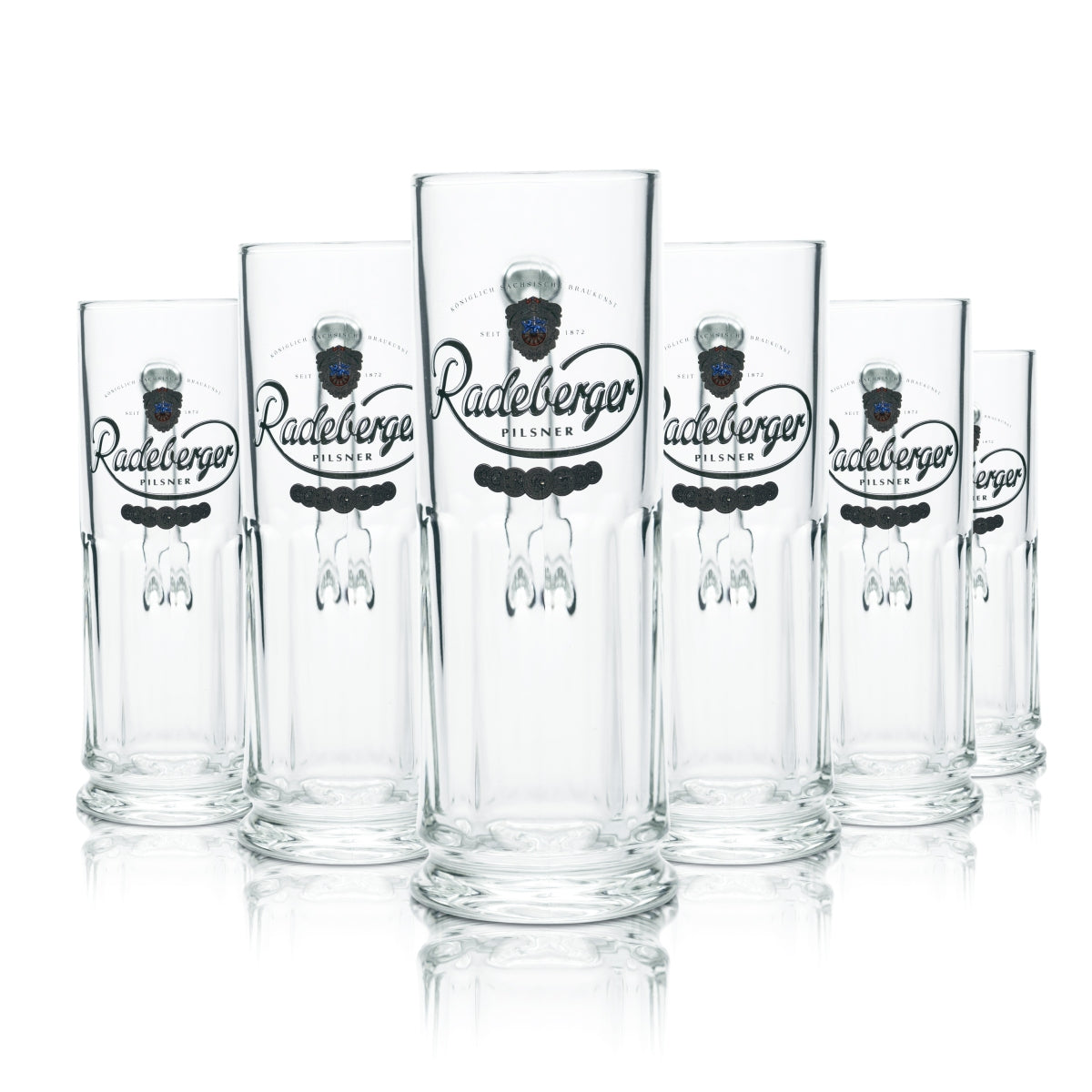 6x Radeberger Glas 0,4l Bier Krug Humpen Seidel Kontur Gläser Brauerei Gastro