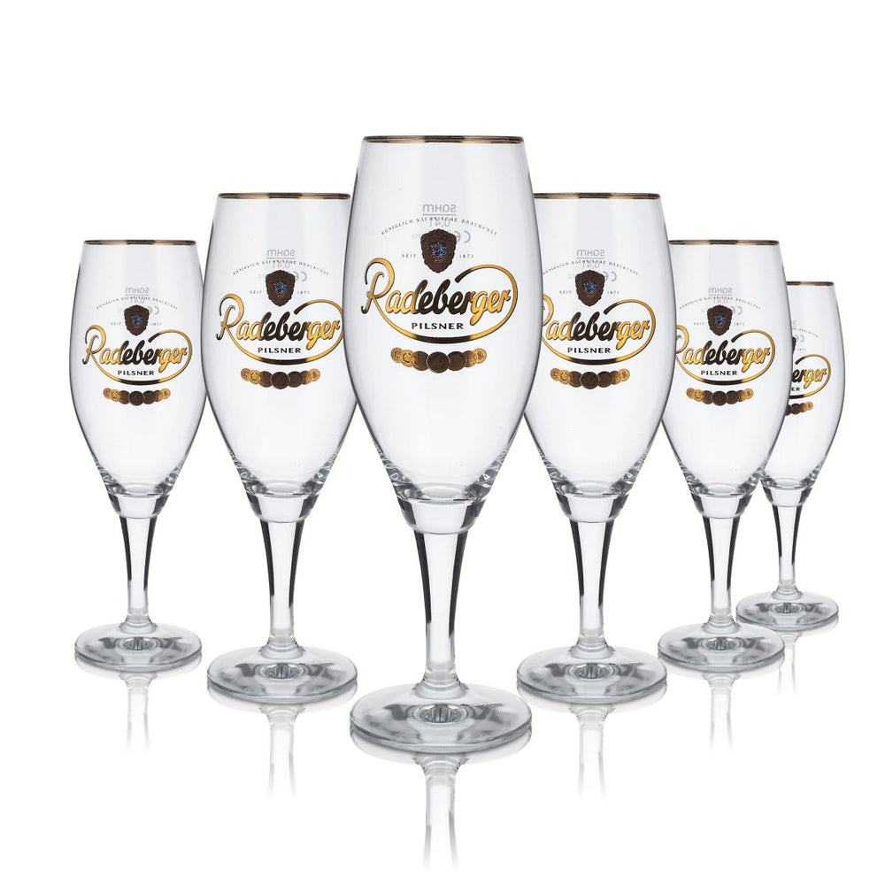 6x Radeberger Glas 0,4l Pilsener Glas Pokalglas Biertulpe Gläser Set Brauerei