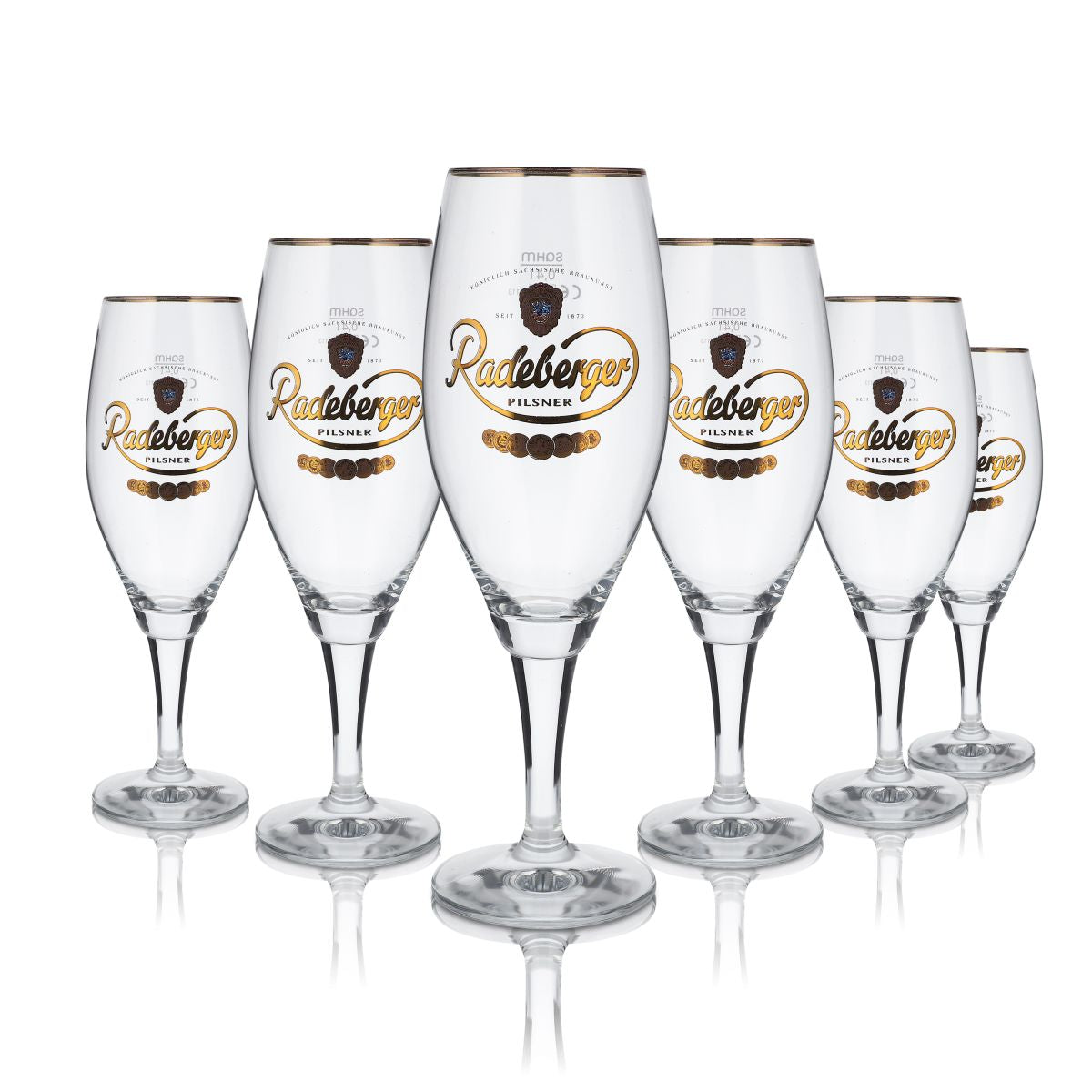 6x Radeberger Glas 0,4l Pilsener Glas Pokalglas Biertulpe Gläser Set Brauerei