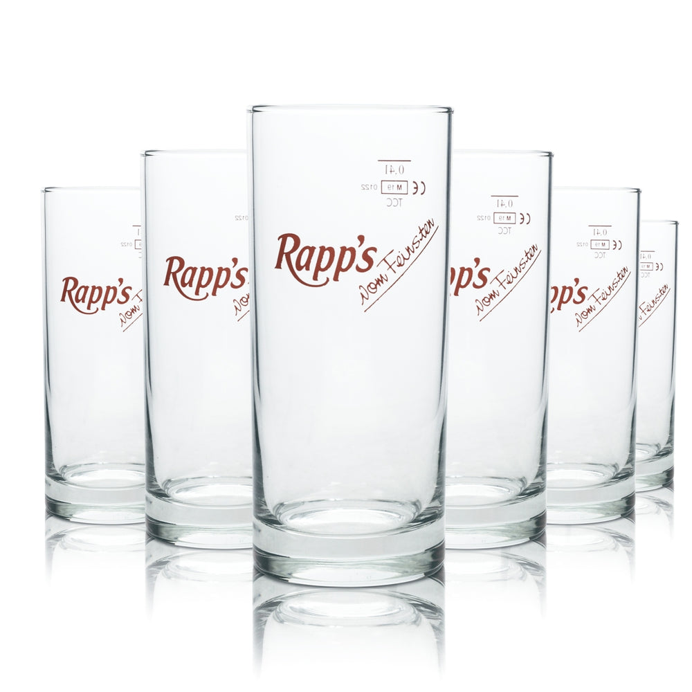 6x Rapps Saft Glas Longdrink 0,4l Amsterdam Becher Cocktail Gläser Trinkglas