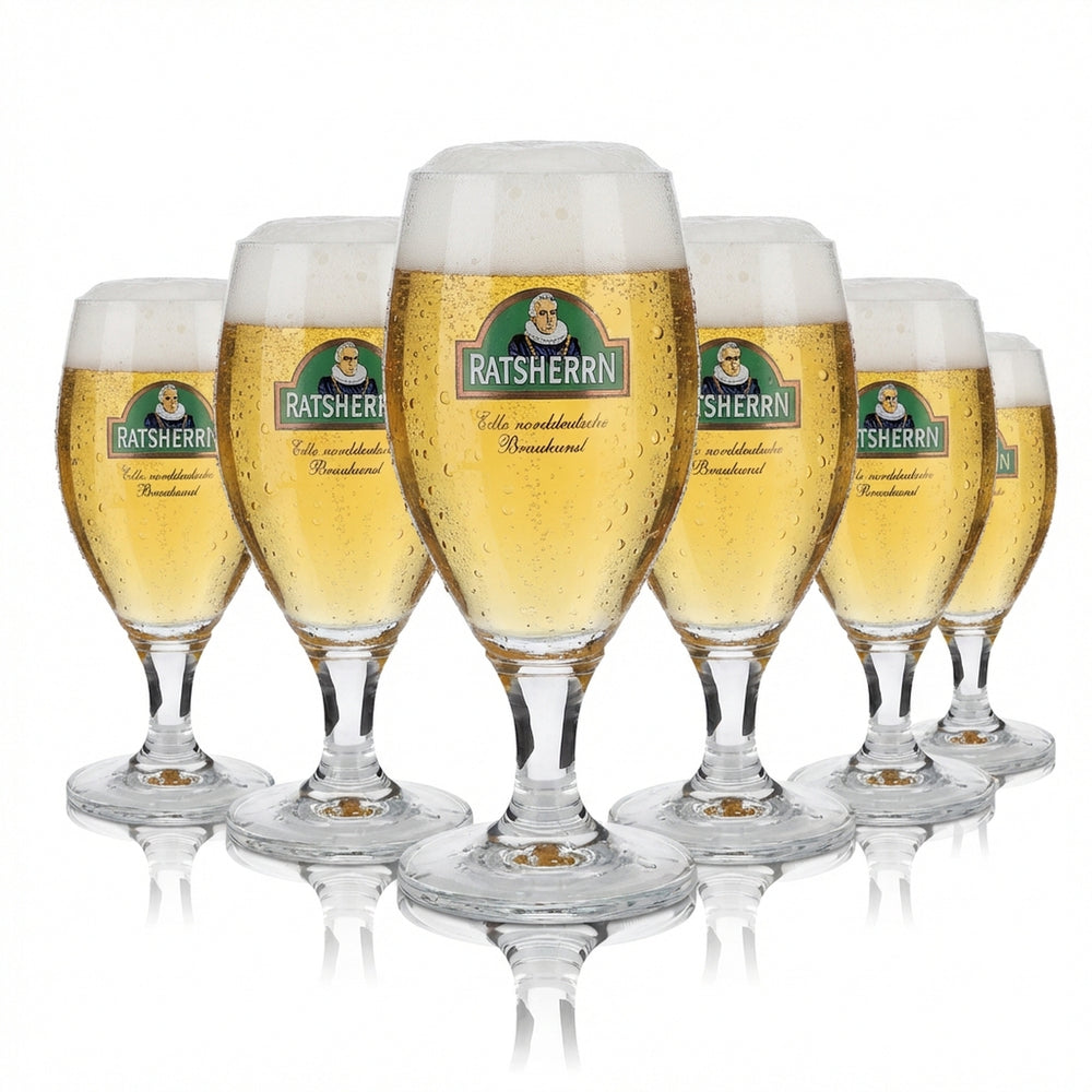 6x Ratsherrn Glas 0,3l Biergläser Deister Pokal RC Ritzenhoff Bier Brauerei