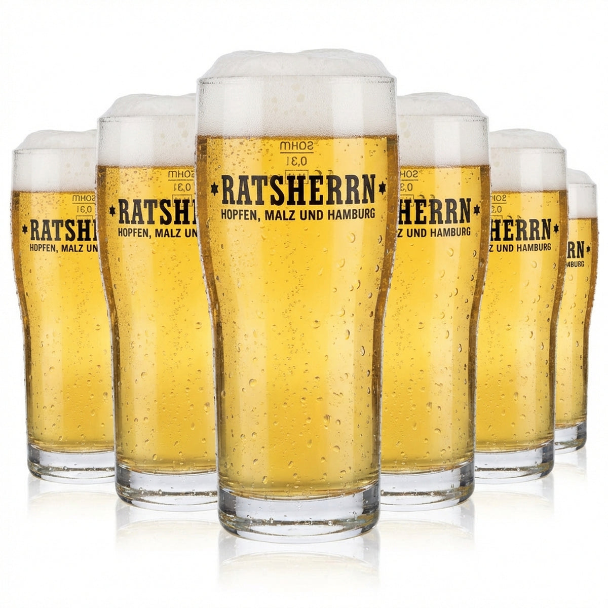 6x Ratsherrn Pils Bierglas 0,3l Biergläser"Brewhouse" Exclusive Becher