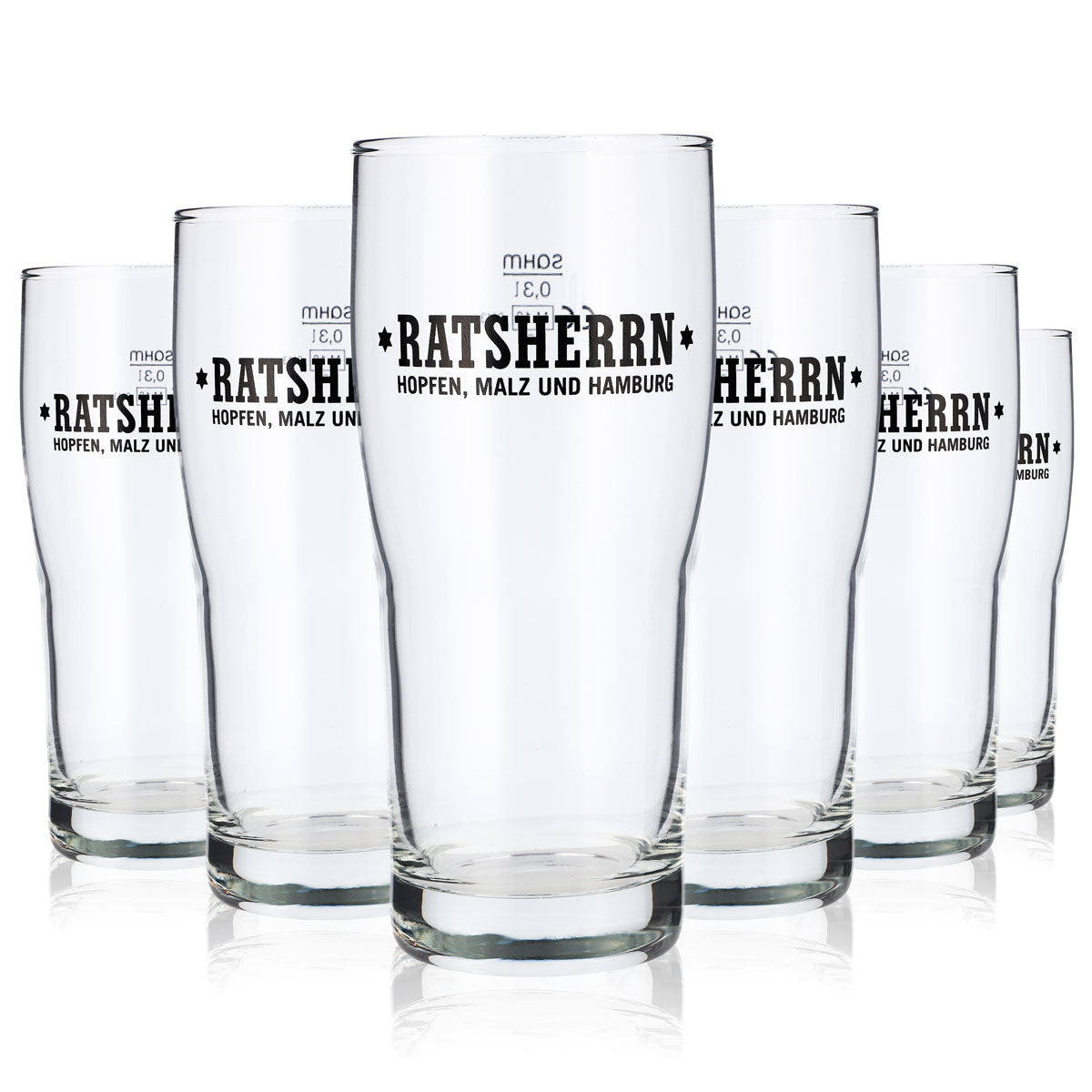 6x Ratsherrn Pils Bierglas 0,3l Biergläser"Brewhouse" Exclusive Becher – Ansicht 5