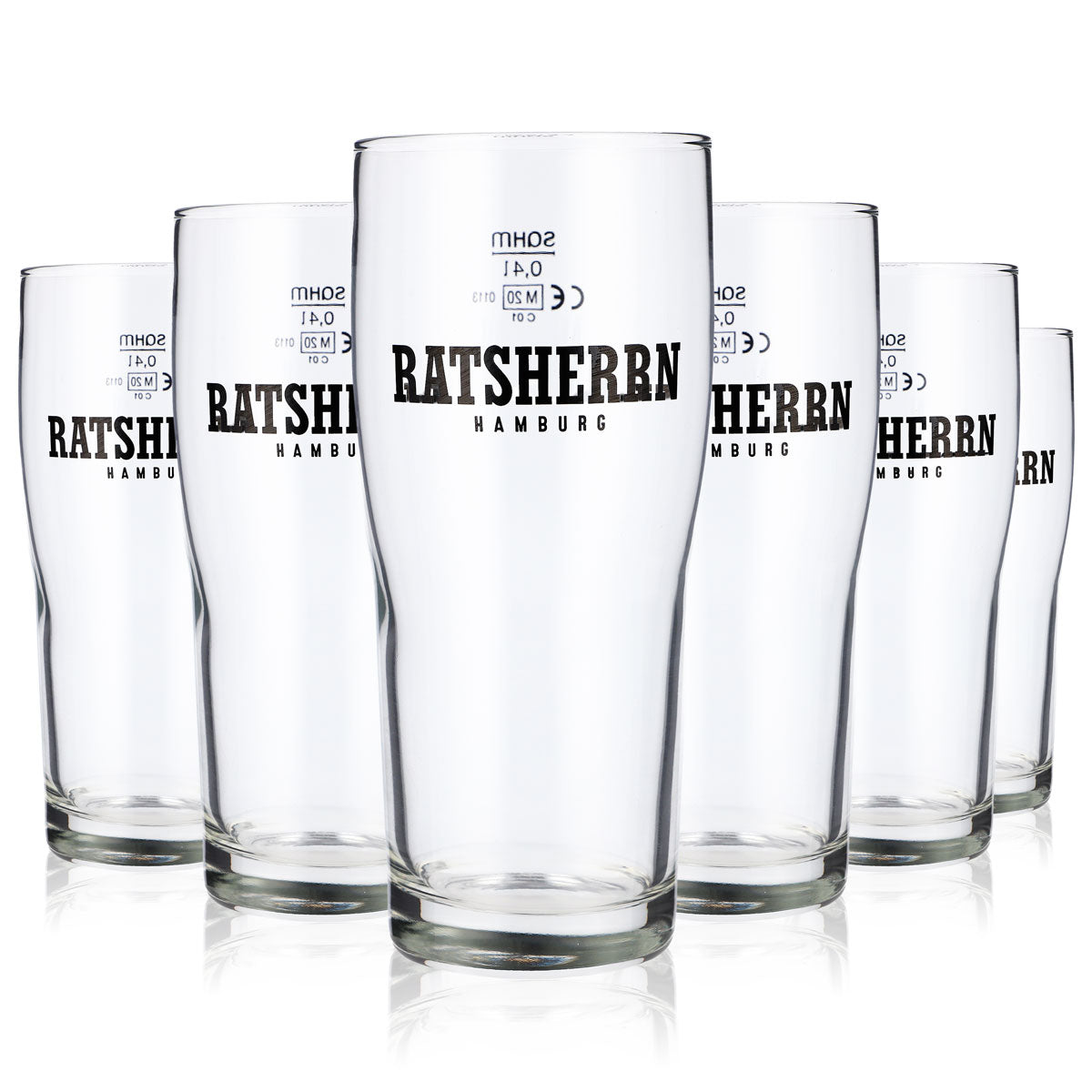6x Ratsherrn Pils Bierglas 0,4l Biergläser"Brewhouse" Exclusive Becher – Ansicht 5