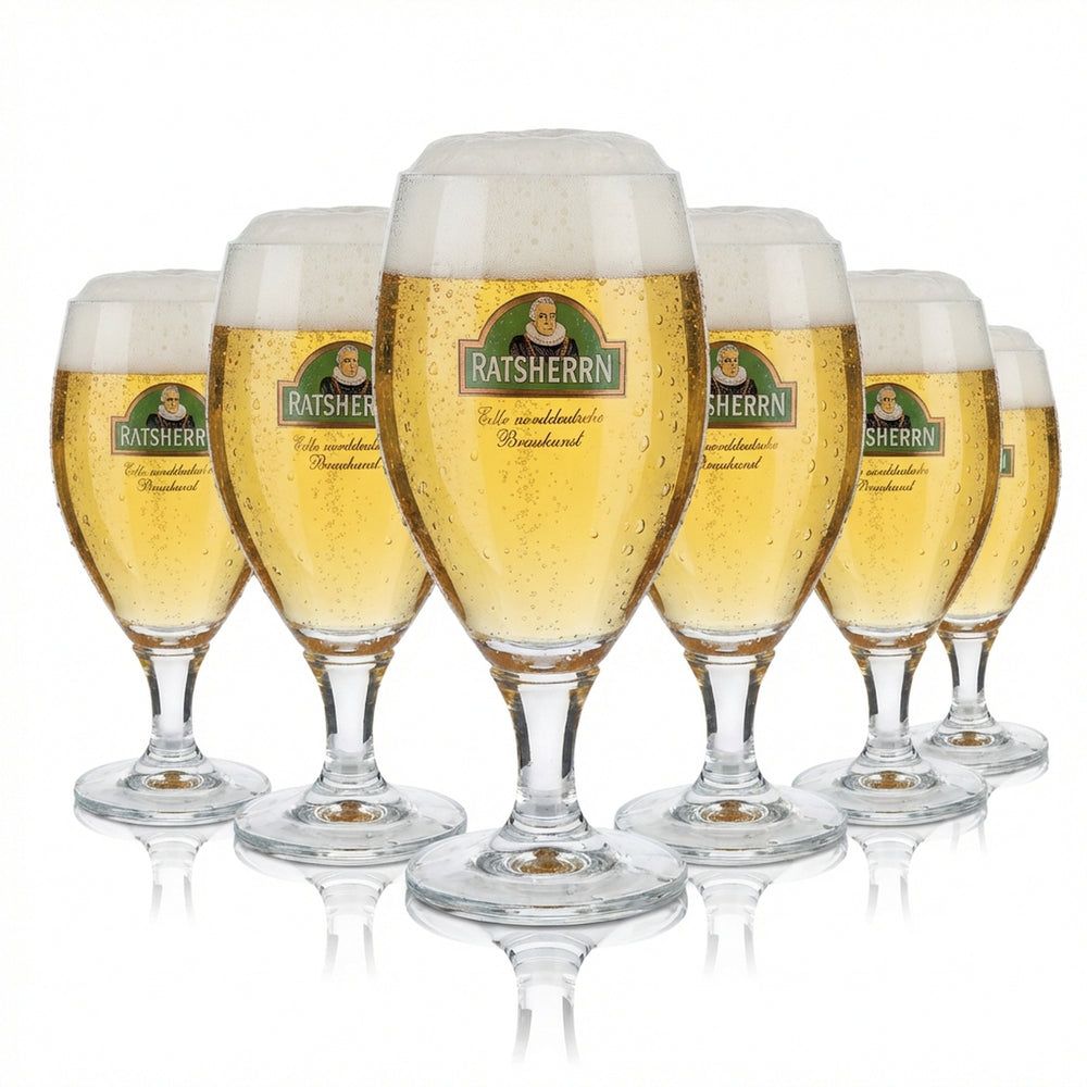 6x Ratsherrn Pils Glas 0,4l Bier Gläser Pokalglas Biergläser Ritzenhoff
