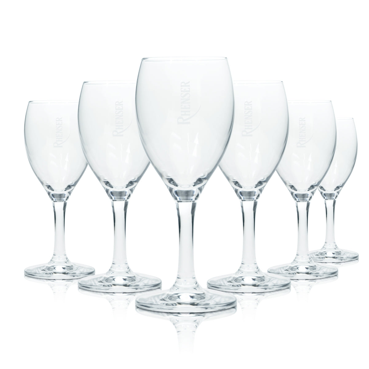 6x Rhenser Wasser Glas 0,1l Kelch Flöte Tulpe Pokal Gläser Mineral Soda Sprudel