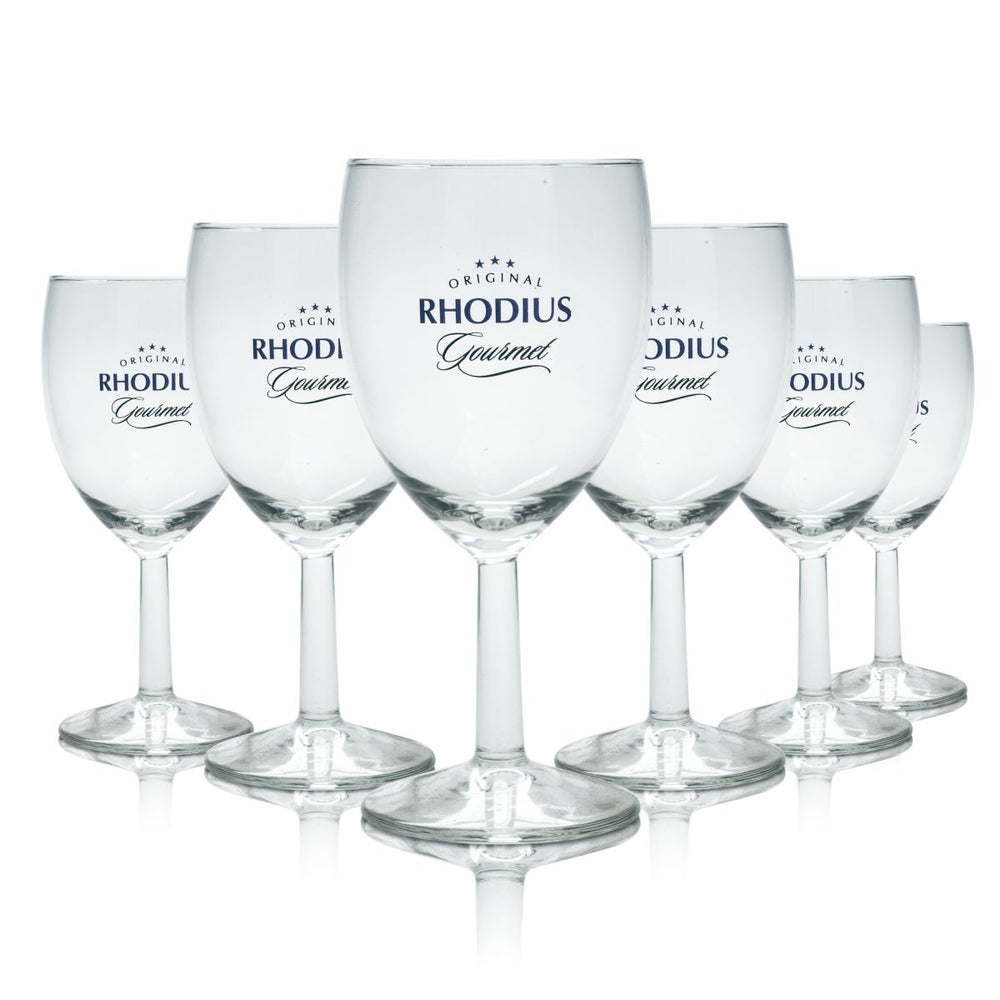 6x Rhodius Glas 0,2l Gourmet Kelchglas Mineralwasser Sprudel Saft Gläser Set