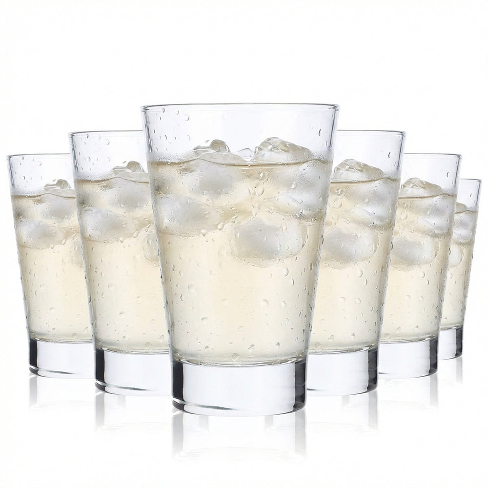 6x Rhodius Wasser Glas Gläser Wassergläser 0,29l Becher V-Form Bodenschrift