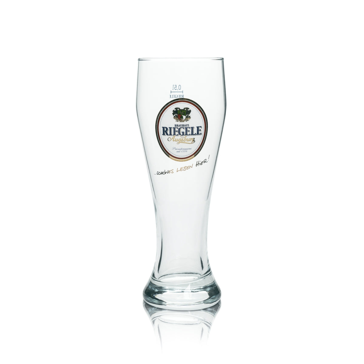 6x Riegele Bier Glas 0,5l Weißbier Gläser Hefe Weizen Augsburg Brauerei Beer Bar – Ansicht 2