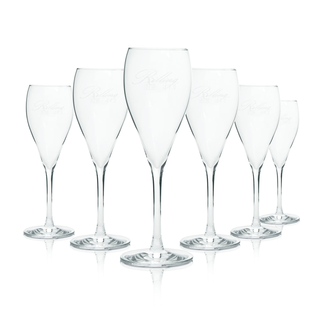 6x Rilling Glas 0,2l Sekt Flöte Kelch Gläser Secco Champagner Geeicht Gastro