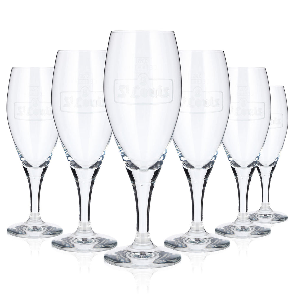 6x Ritzenhoff Bier Glas 0,25l Pokal weißes Logo