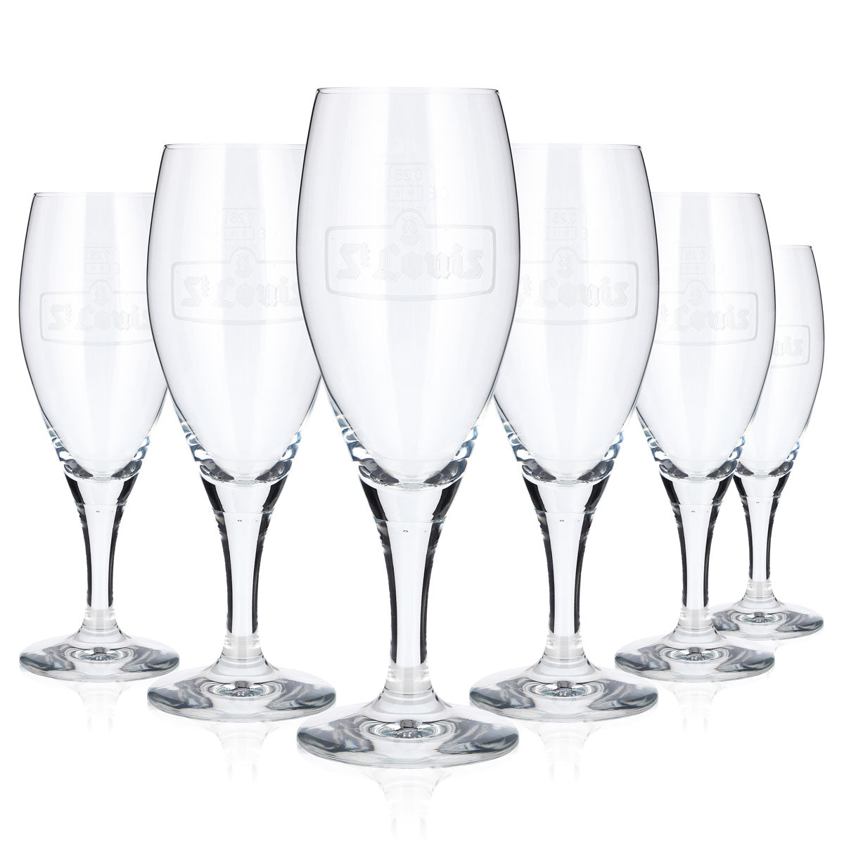 6x Ritzenhoff Bier Glas 0,25l Pokal weißes Logo