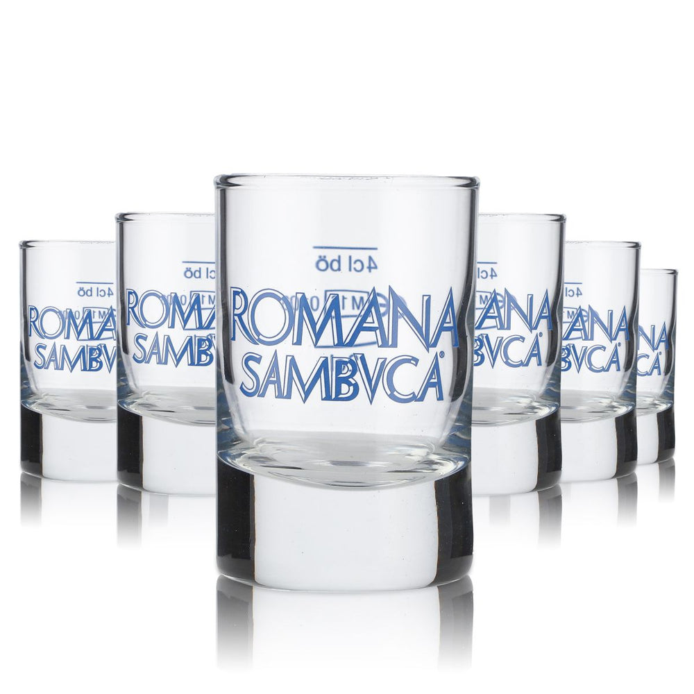 6x Romana Sambuca Glas 2cl/4cl Shotglas Stamper Italienisches Sambuca