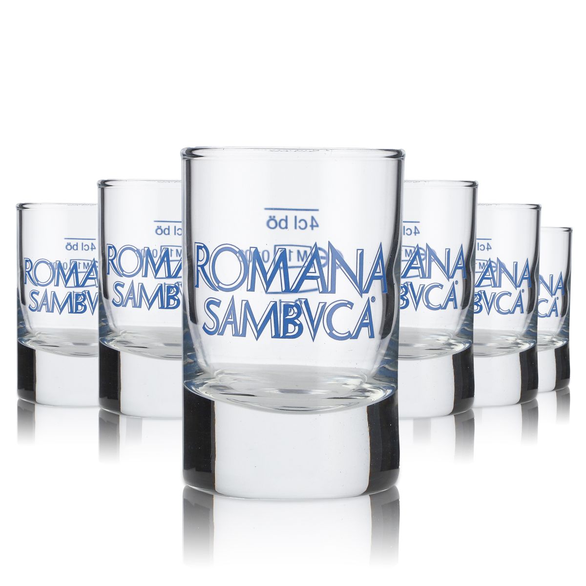 6x Romana Sambuca Glas 2cl/4cl Shotglas Stamper Italienisches Sambuca