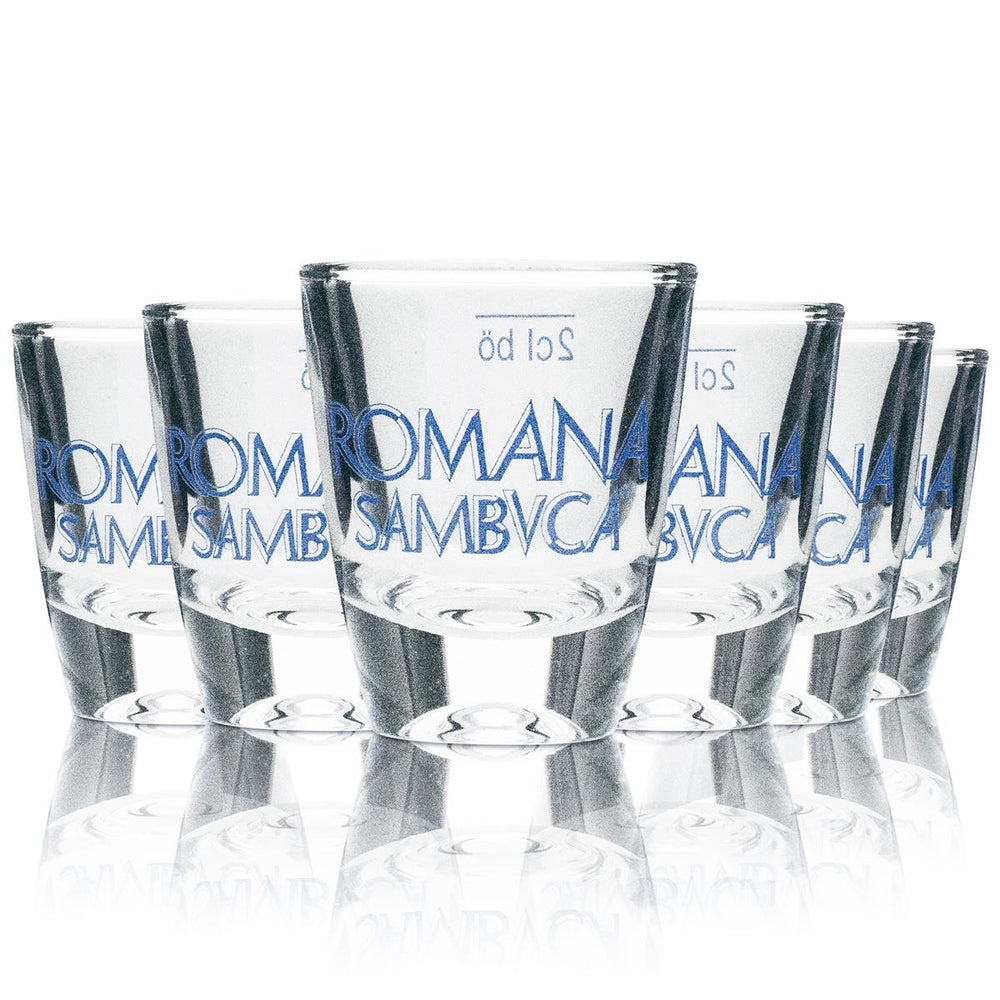 6x Romana Sambuca Glas Shot 2cl