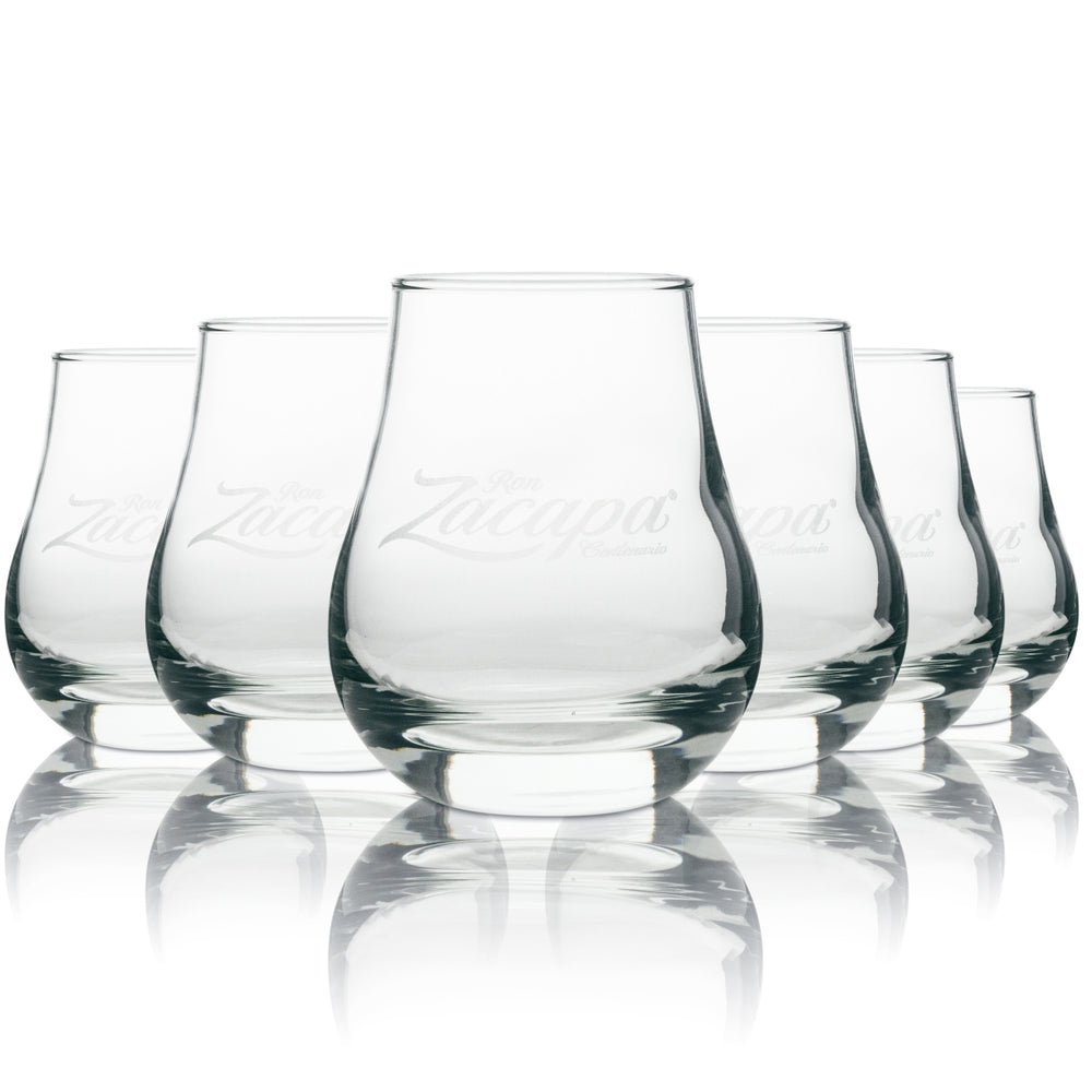 6x Ron Zacapa Spey Tumbler Gläser 0,25l - Premium Rum Whisky Cocktail Glas Set
