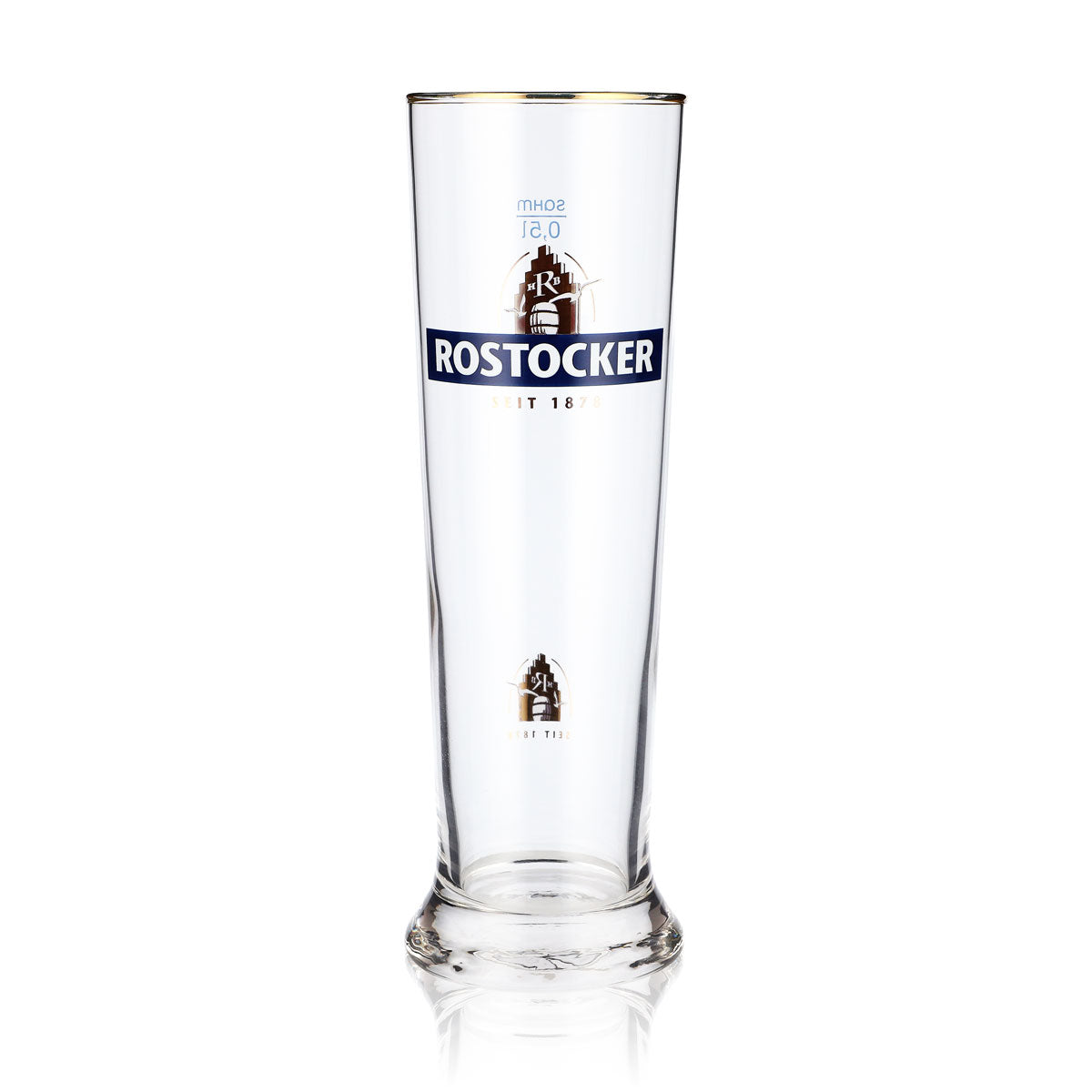 6x Rostocker Bier Glas Biergläser 0,5l Pokalgläser mit Goldrand – Ansicht 2