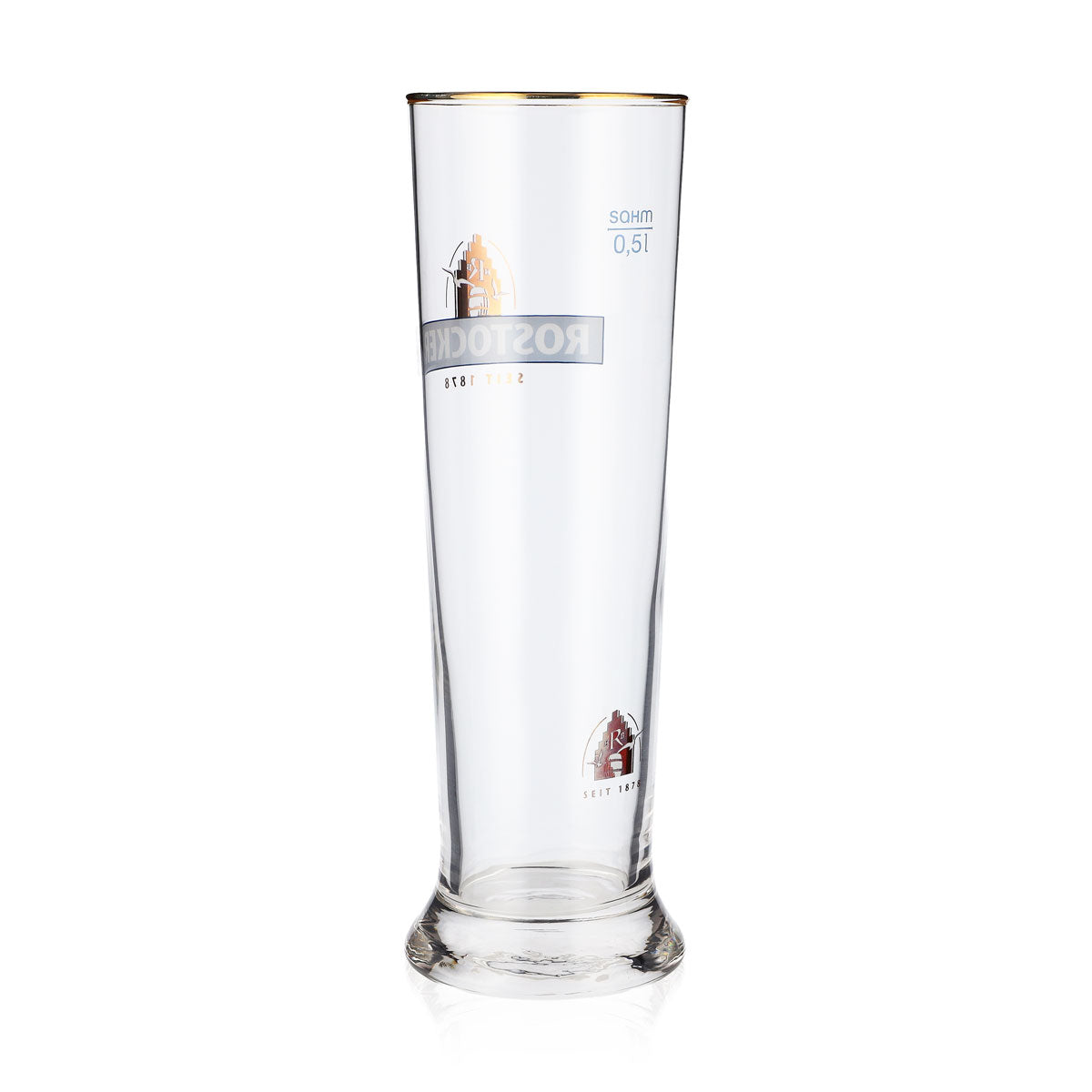 6x Rostocker Bier Glas Biergläser 0,5l Pokalgläser mit Goldrand – Ansicht 4