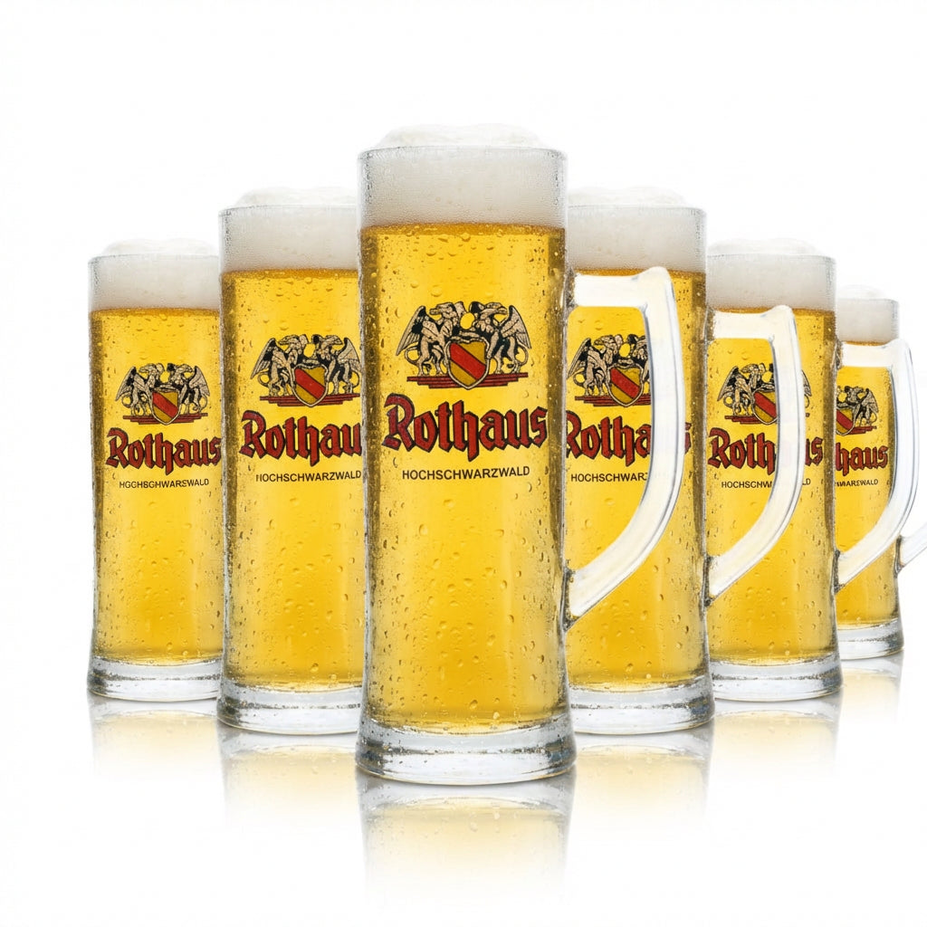 6x Rothaus Bier Glas 0,5l Krug Badner Seidel Gläser Brauerei Pils Zäpfle Gastro
