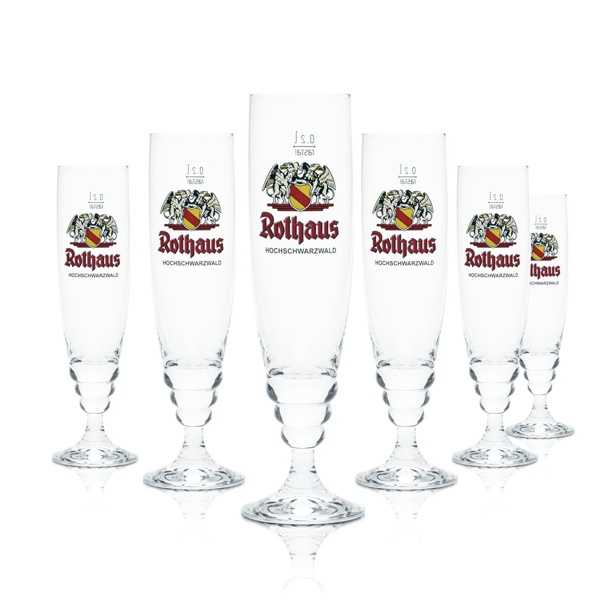 6x Rothaus Bierglas 0,2l eldes Pokalglas Pilstulpe Gläser Set Geeicht für Gastro