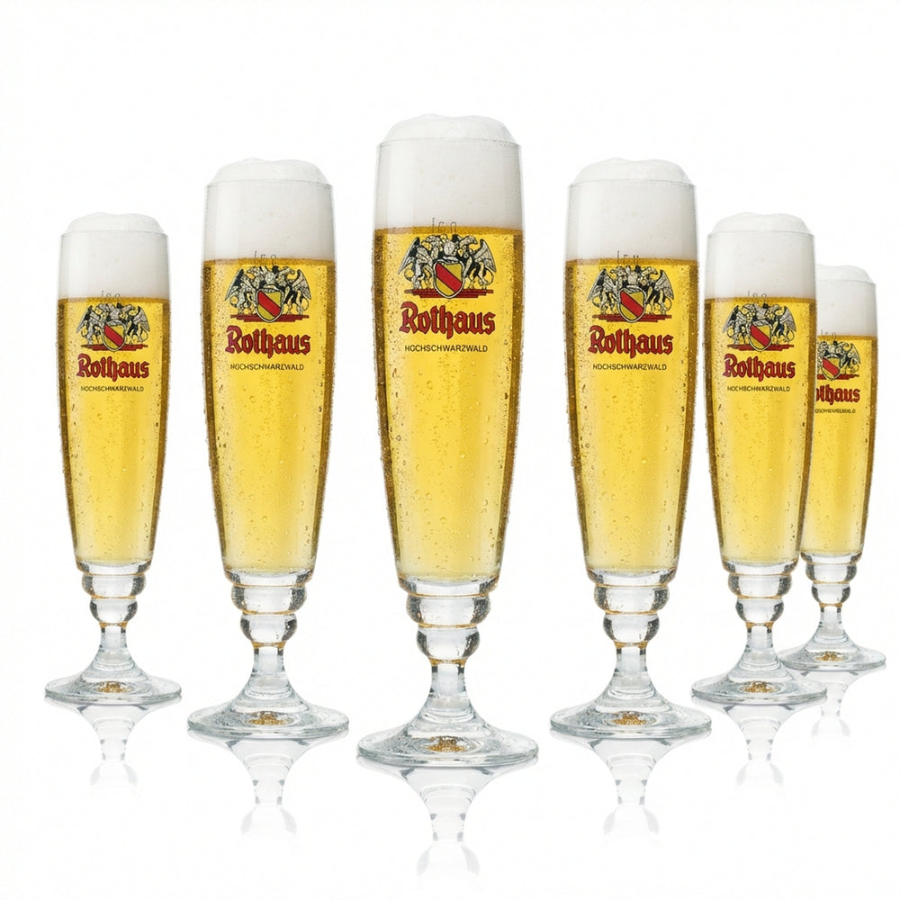 6x Rothaus Bierglas 0,3l edles Pokalglas Pilstulpe Gläser Set geeicht für Gastronomie